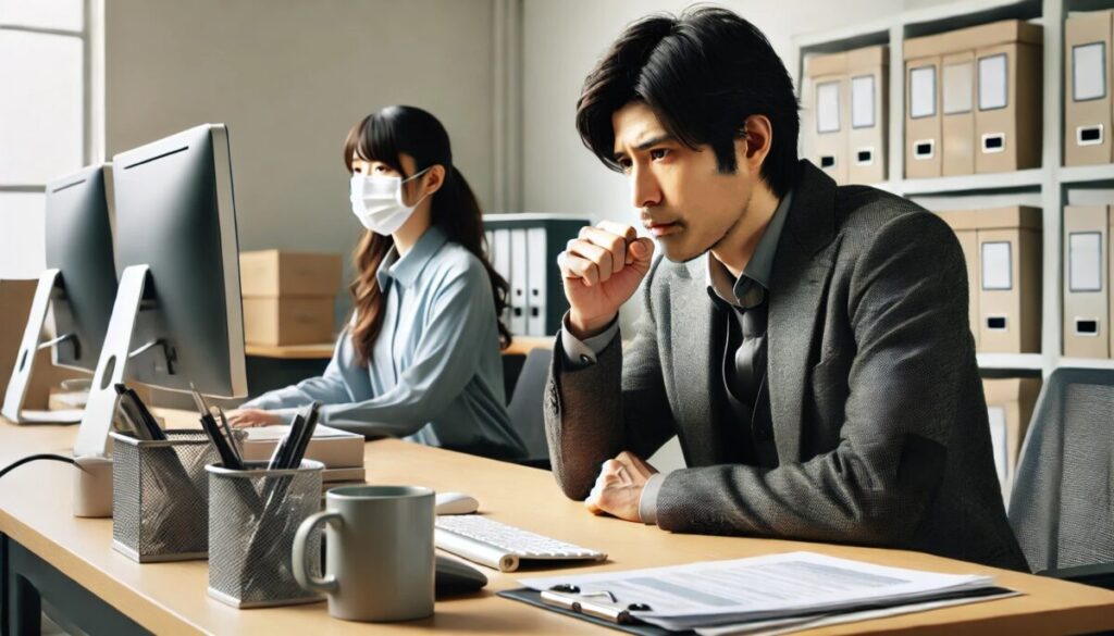 職場で風邪の人と距離を取るには